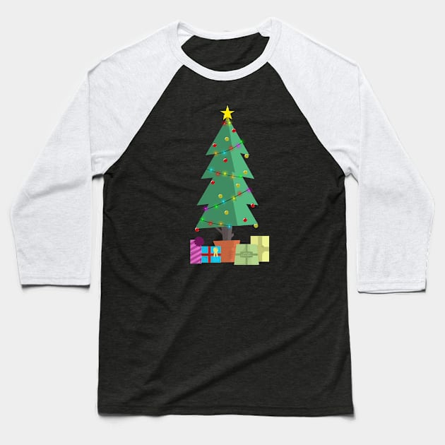 Christmas Tree Baseball T-Shirt by AngoldArts